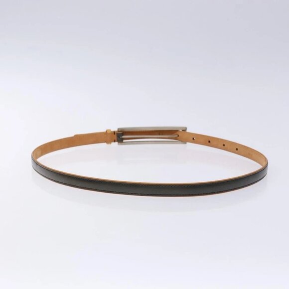 LOUIS VUITTON Belt Leather Black LV Auth 133503 main image 6